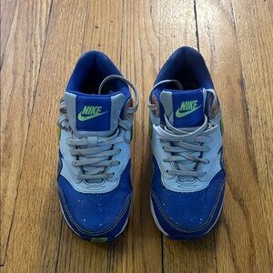 Nike Air Max 1 Kids Blue and Gray Sneakers